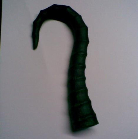 Một chiếc sừng Dinh Rắn nguyên vẹn. Một chiếc sừng Dinh Rắn nguyên vẹn.