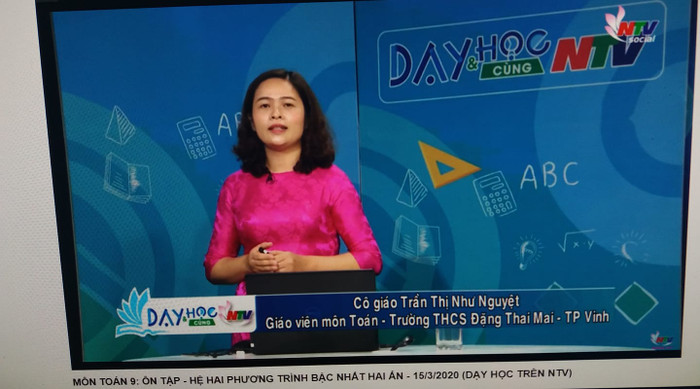 Tiết học đầu tiên của khối lớp 9 do cô giáo Trần Thị Như Nguyệt thể hiện (Ảnh CTV). Tiết học đầu tiên của khối lớp 9 do cô giáo Trần Thị Như Nguyệt thể hiện (Ảnh CTV).