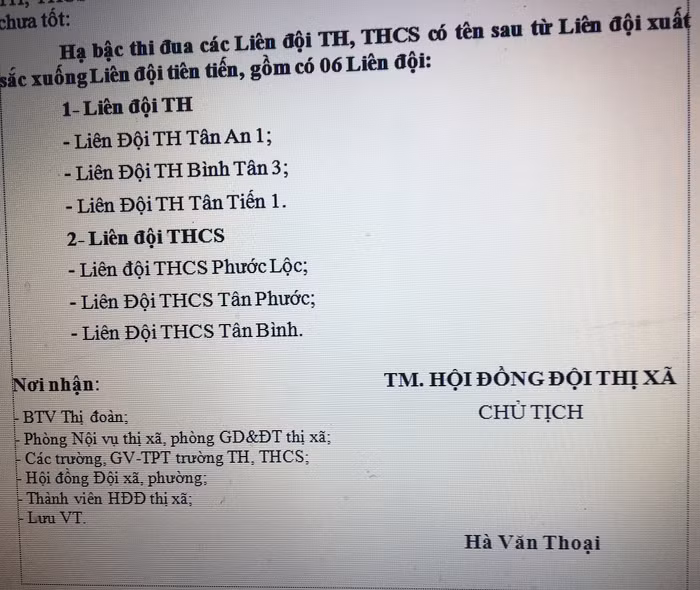 Thông báo hạ bậc thi đua các trường không nộp Kế hoạch nhỏ mùa dịch Covid-19 (Ảnh Phan Tuyết) Thông báo hạ bậc thi đua các trường không nộp Kế hoạch nhỏ mùa dịch Covid-19 (Ảnh Phan Tuyết)