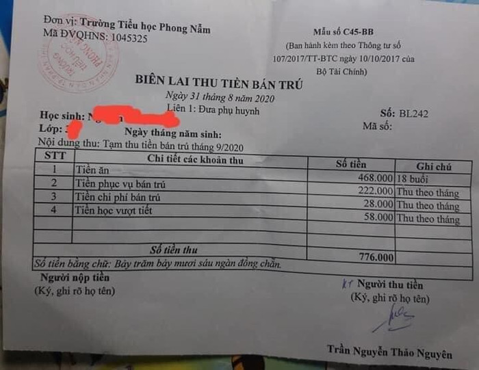 Ảnh phụ huynh cung cấp Ảnh phụ huynh cung cấp