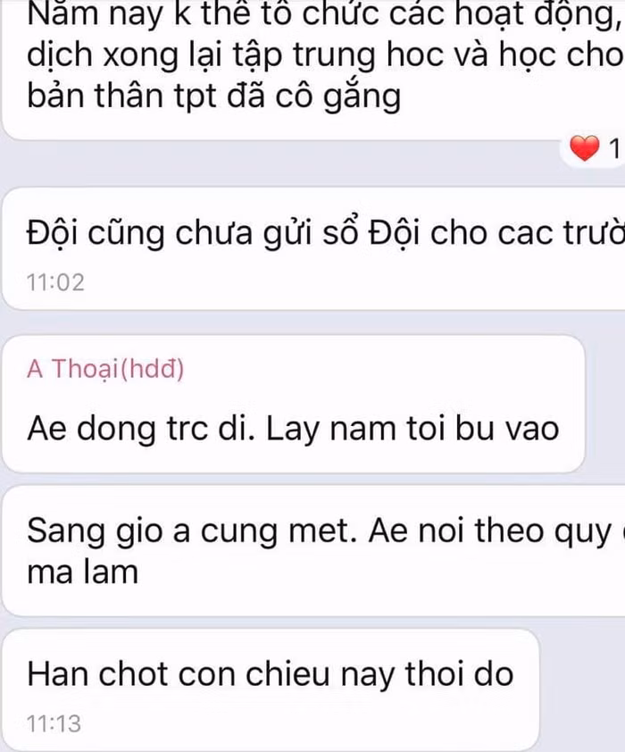 Tin nhắn của Hội Đồng đội (Ảnh CTV cung cấp) Tin nhắn của Hội Đồng đội (Ảnh CTV cung cấp)