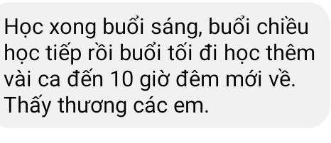Tin nhắn của một giáo viên trung học (Ảnh tác giả)