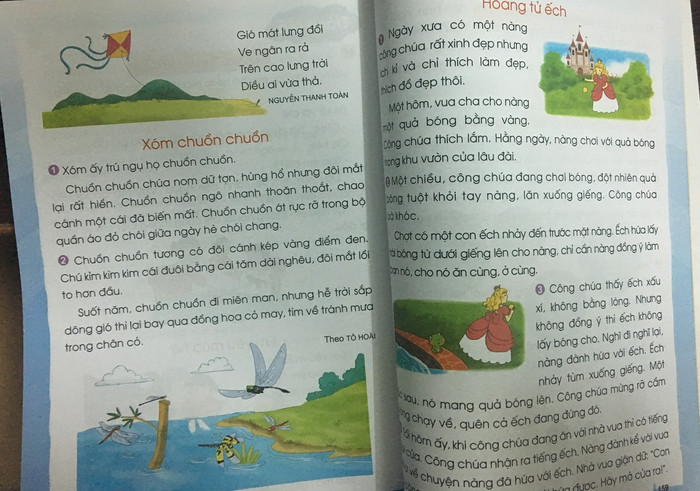 Học sinh lớp 1 mà phải đọc cả văn bản dài thế này là quá sức (Ảnh: Thảo Ly)