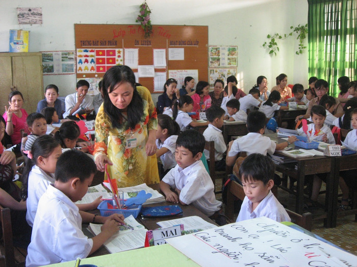 Một tiết dạy VNEN tại Bình Thuận (Ảnh Phan Tuyết) Một tiết dạy VNEN tại Bình Thuận (Ảnh Phan Tuyết)