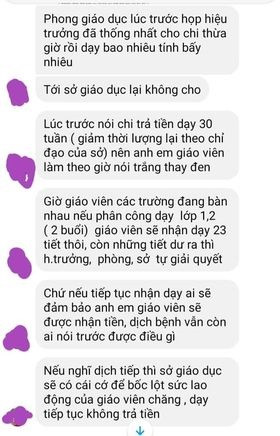 Giáo viên An Giang chia sẻ việc không được nhận tăng giờ (Ảnh tác giả)