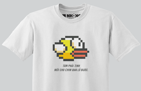 Một mẫu phác thảo áo Flappy Bird của Công ty Nhộng.