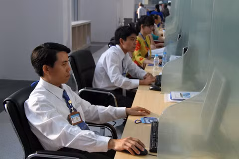 Khu vực làm việc của cán bộ với đầy đủ tiện nghi