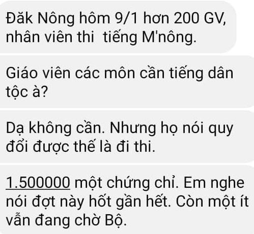Tin nhắn của một giáo viên ở Đắc Nông Tin nhắn của một giáo viên ở Đắc Nông