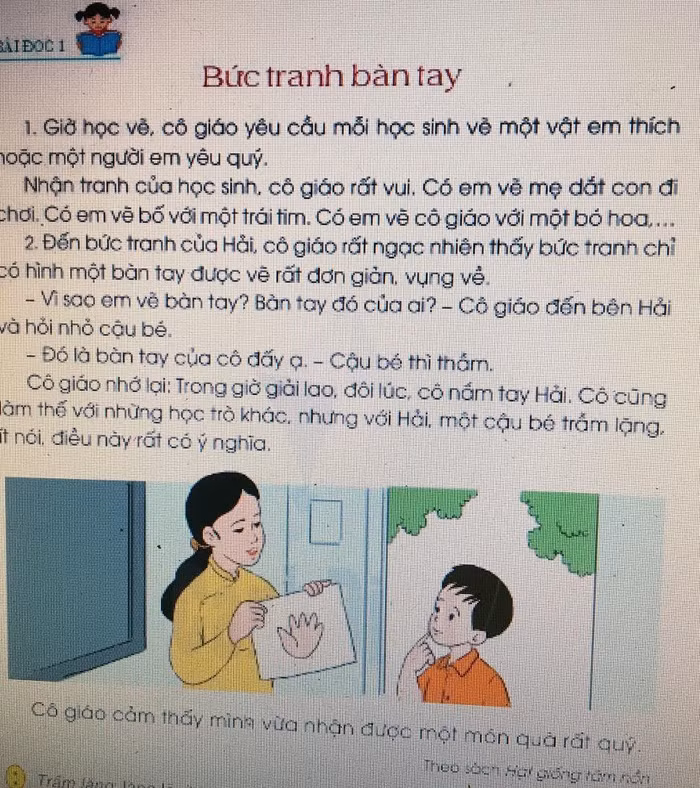 Một bài tập đọc rất hay và ý nghĩa (Ảnh: Đỗ Quyên)
