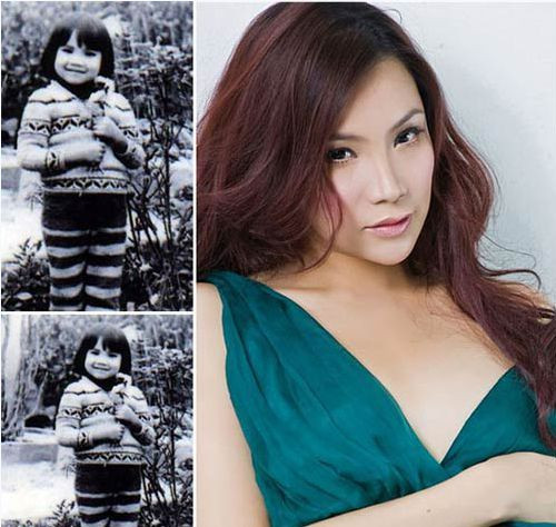 Hồ Quỳnh Hương hồi bé rất xinh xắn.