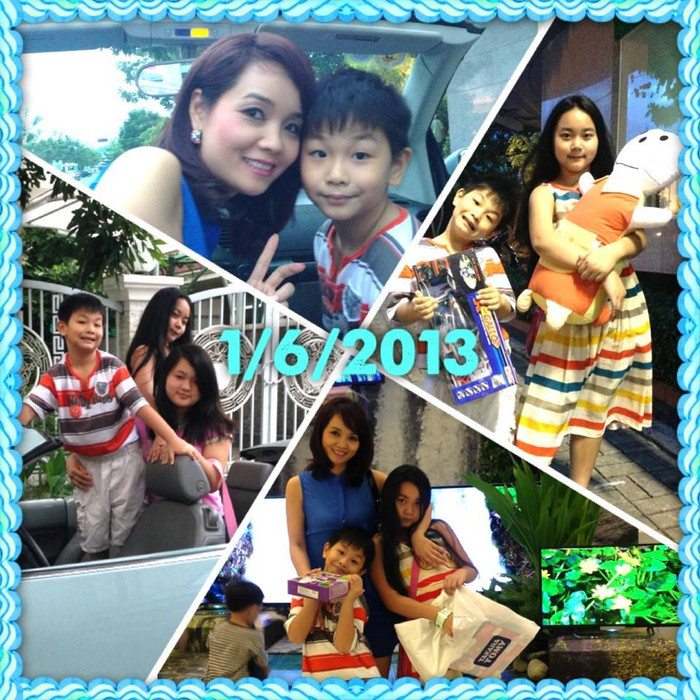 Mai Thu Huyền chia sẻ những hình ảnh khi đưa các con đi chơi bù ngày 1/6.