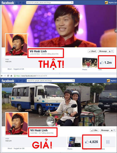 Khó có thể phân biệt được giữa hai facebook thật giả này. Khó có thể phân biệt được giữa hai facebook thật giả này.