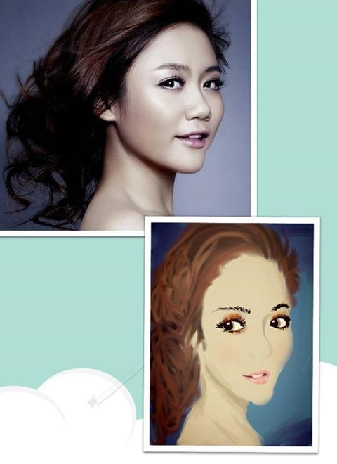 Bên cạnh đó, Văn Mai Hương chia sẻ bức hình vẽ rất dễ thương của mình. Cô hóm hỉnh nói "1 em béo 1 em gầy... Cả nhà thích em nào?"