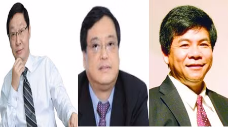 Các ông Trần Xuân Giá, Lê Vũ Kỳ, Trịnh Kim Quang, Phạm Trung Cang đã bị khởi tố về tội Cố ý làm trái quy định của Nhà nước gây hậu quả nghiêm trọng. Tuy nhiên, theo Cơ quan điều tra, xét thấy các ông Trần Xuân Giá, Lê Vũ Kỳ, Trịnh Kim Quang, Phạm Trung Cang có nhân thân tốt, có thái độ khai báo thành khẩn, tích cực hợp tác với Cơ quan điều tra, có nơi cư trú rõ ràng và xét mức độ hành vi vi phạm, Cơ quan điều tra đã thống nhất với Viện Kiểm sát Tối cao áp dụng biện pháp cấm rời khỏi nơi cư trú và cho tại ngoại. Ảnh: Các ông Trịnh Kim Quang, Lê Vũ Kỳ, Phạm Trung Cang (từ trái qua).