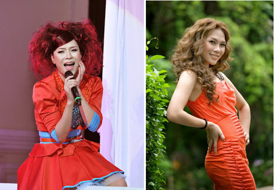 Mái tóc bông xù (trái) khiến phong cách thời trang của Mỹ Tâm tiếp tục mất điểm. Cô gợi cảm và cuốn hút hơn nhiều với mái tóc xoăn nhẹ (phải) Xem thêm: Tóc đẹp/ Váy đẹp/ Jeans đẹp/ Túi đẹp/ Giày đẹp Mái tóc bông xù (trái) khiến phong cách thời trang của Mỹ Tâm tiếp tục mất điểm. Cô gợi cảm và cuốn hút hơn nhiều với mái tóc xoăn nhẹ (phải) Xem thêm: Tóc đẹp/ Váy đẹp/ Jeans đẹp/ Túi đẹp/ Giày đẹp