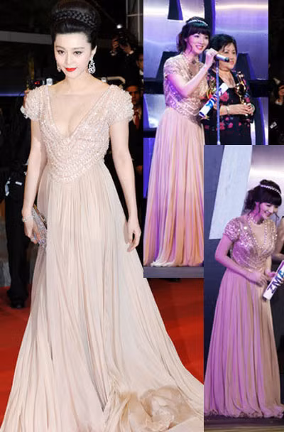 Lâu nay, người yêu thời trang trong nước thường hay khó chịu bởi các NTK Việt đã đang và rất có thể sẽ cho ra đời những sản phẩm na ná hàng hiệu. Từ mọi góc độ, việc trùng lặp ý tưởng một cách ngẫu nhiên này của các NTK đã bị người hâm mộ chê cười, báo giới nhắc nhở, công kích. Nhưng dường như nó đã trở thành căn bệnh trầm kha chưa tìm ra thuốc chữa. Hoa hậu Giáng My với chiếc váy giống tới 99% bộ đầm Ellie Saab mà Phạm Băng Băng đã từng mặc Lâu nay, người yêu thời trang trong nước thường hay khó chịu bởi các NTK Việt đã đang và rất có thể sẽ cho ra đời những sản phẩm na ná hàng hiệu. Từ mọi góc độ, việc trùng lặp ý tưởng một cách ngẫu nhiên này của các NTK đã bị người hâm mộ chê cười, báo giới nhắc nhở, công kích. Nhưng dường như nó đã trở thành căn bệnh trầm kha chưa tìm ra thuốc chữa. Hoa hậu Giáng My với chiếc váy giống tới 99% bộ đầm Ellie Saab mà Phạm Băng Băng đã từng mặc