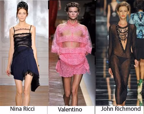 Chất liệu vải mỏng mềm, đường thêu ren tinh tế, xếp nếp và những đường xẻ tà càng tăng thêm độ hot cho xu hướng này. Xem thêm: Váy Hè 2012/ Xu ướng trang điểm 2012/ Sơ mi2012