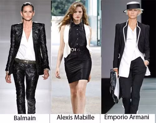 Lướt mắt qua các bộ sưu tập chúng ta sẽ thấy những cô gái thật xinh tươi trong kiểu váy cocktail màu đen trắng nữ tính hay kiểu quần da màu đen kết hợp với áo cánh sexy. Xem thêm: Váy Hè 2012/ Xu ướng trang điểm 2012/ Sơ mi2012