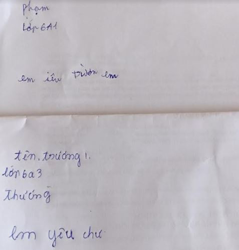 Học sinh lớp 6 trường chuẩn quốc gia ở tỉnh Hậu Giang viết thế này (Ảnh Báo Công Lý) Học sinh lớp 6 trường chuẩn quốc gia ở tỉnh Hậu Giang viết thế này (Ảnh Báo Công Lý)