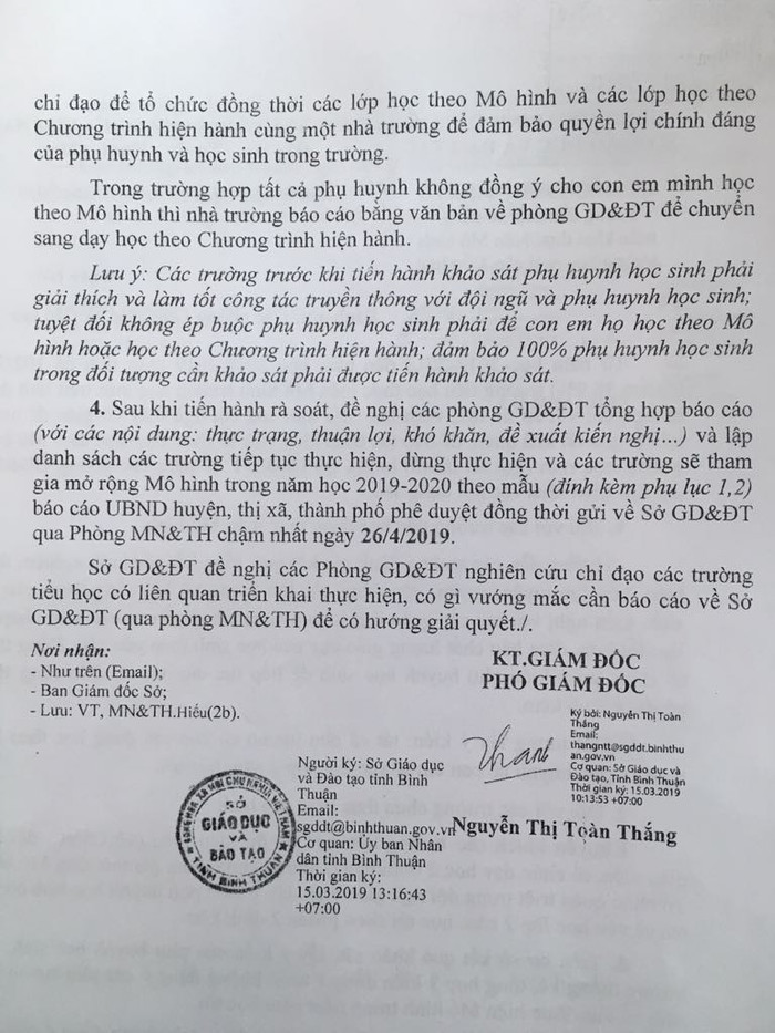 Công văn của Sở Giáo dục tỉnh Bình Thuận Công văn của Sở Giáo dục tỉnh Bình Thuận