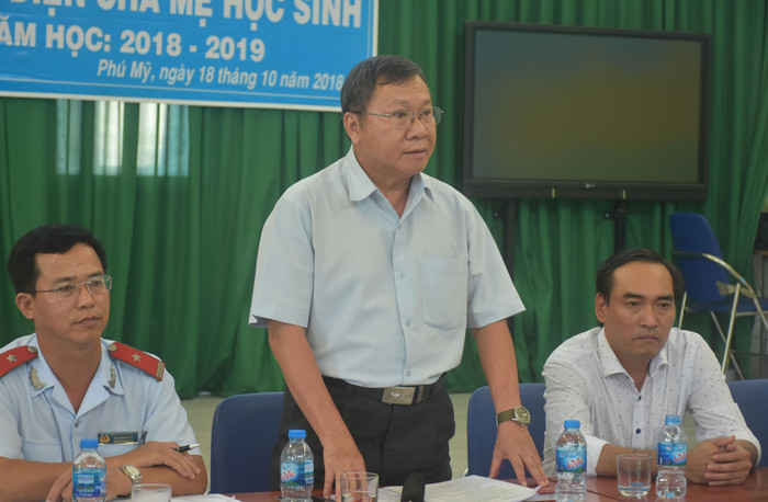 Ông Nguyễn Văn Tín, Phó Chủ tịch UBND TX.Phú Mỹ chủ trì buổi công bố kết luận kiểm tra (Báo Bà Rịa-Vũng Tàu)