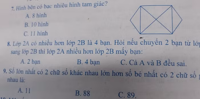 Bài đếm hình bố mẹ nói 10 hình nhưng cậu con trai bảo cô nói 11 hình mới đúng (Ảnh CTV)