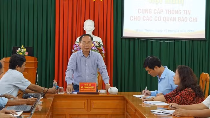 Buổi họp báo tại tỉnh Bình Thuận (Ảnh tác giả)
