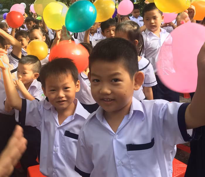 Học sinh tiểu học Bình Thuận (Ảnh tác giả cung cấp)