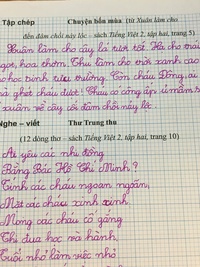 Nhiều bài chính tả, tập chép yêu cầu chép bài trong sách giáo khoa hiện hành (Ảnh tác giả)