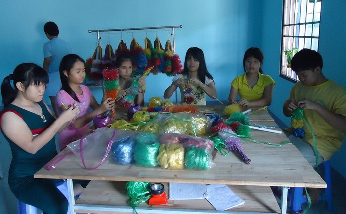 Các em trong trung tâm được dạy nghề (Ảnh trung tâm cung cấp) Các em trong trung tâm được dạy nghề (Ảnh trung tâm cung cấp)