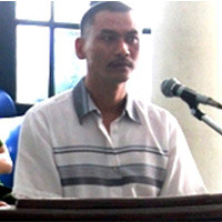 Bị cáo Trần Trung Hiếu tại phiên tòa ngày 28-6