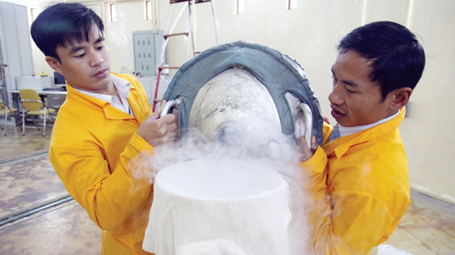 Tiếp nitơ lỏng làm mát các đầu dò cảm ứng neutron để truyền tín hiệu ra phòng điều khiển chính xác nhất Tiếp nitơ lỏng làm mát các đầu dò cảm ứng neutron để truyền tín hiệu ra phòng điều khiển chính xác nhất