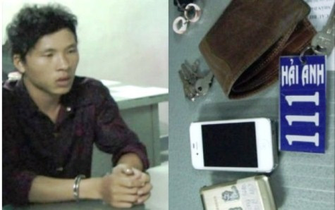 Tạ Chung Phương tại cơ quan công an