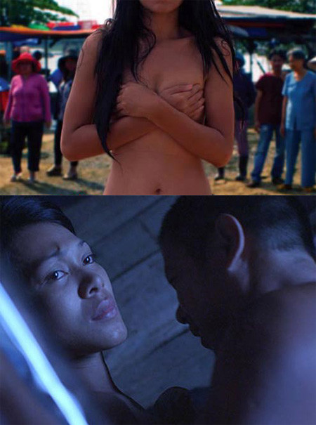 Trong phim 'Lấy chồng người ta', Đinh Y Nhung có 'cảnh nóng' với cả Huy Khánh lẫn Thái Hòa. Tuy nhiên, với Huy Khánh, đó là những cảm xúc ái ân cùng người chồng cô yêu thương hết mực, còn với Thái Hòa lại là sự trao đổi mang tính 'xin - cho', cốt để có được một đứa con. Những cảnh quay trong phim tương đối chân thực nhưng không dung tục, tạo cho người xem cảm giác xót xa, đồng cảm với nhân vật nữ chính .