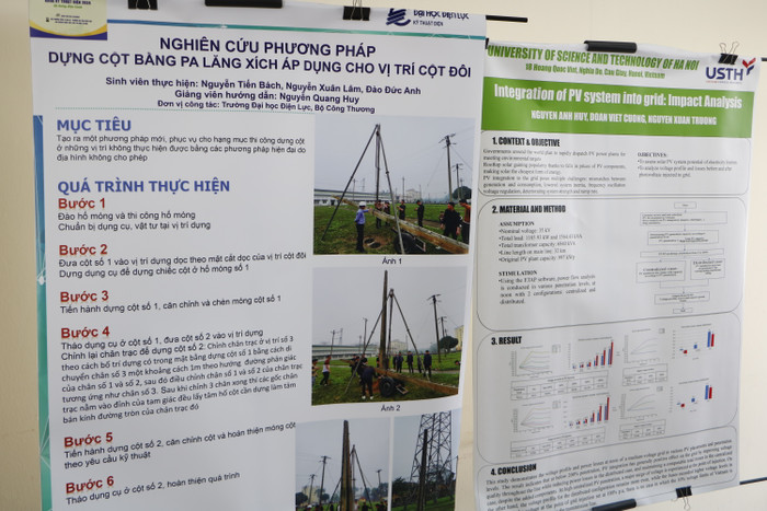 Poster giới thiệu kết quả nghiên cứu của một số đề tài được trình bày tại hội nghị. (Ảnh: Minh Quân) gdvn_11.JPG