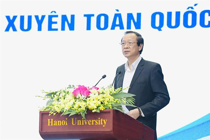 Thứ trưởng Phạm Ngọc Thưởng phát biểu tại hội nghị. pham ngoc thuong.jpg
