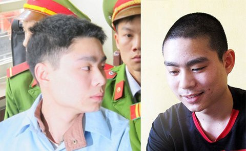 Luyện ngoái tìm người nhà tại phiên tòa (trái) và Luyện khá thoải mái, béo tốt trong trại giam