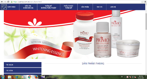 Hai sản phẩm Clear Sport và HGF Boost dòng mỹ phẩm PRIMO được Thẩm mỹ Pamas quảng cáo trên Website pamas.com.vn. Hai sản phẩm Clear Sport và HGF Boost dòng mỹ phẩm PRIMO được Thẩm mỹ Pamas quảng cáo trên Website pamas.com.vn.