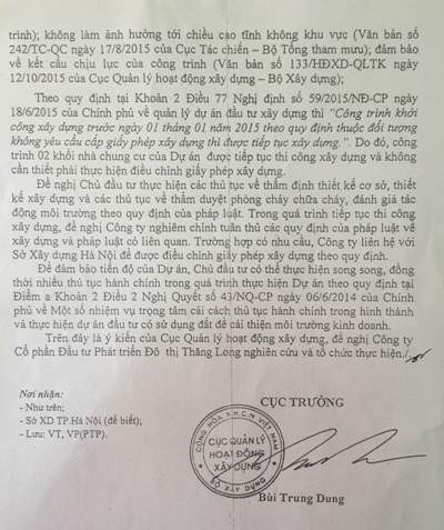 ....Cho chủ đầu tư vừa xây dựng vừa làm thủ tục hành chính.