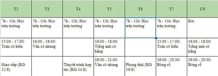 Thời khóa biểu của con anh Khôi (Ảnh: NVCC) 452256808_1891188418062222_5160031694391229871_n (1).jpg