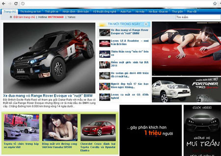 Trang chủ xalo... hầu hết là tin tức về xe hơi ...