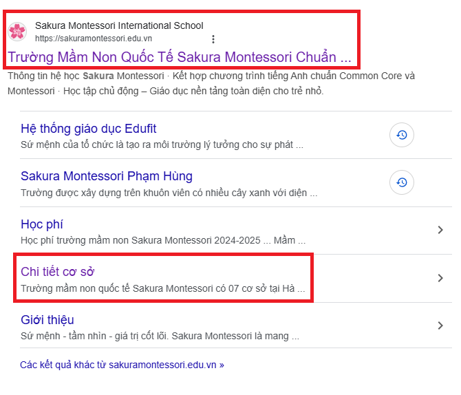 Trường quảng cáo là Trường mầm non quốc tế Sakura Montessori. Sakura Montessori.png