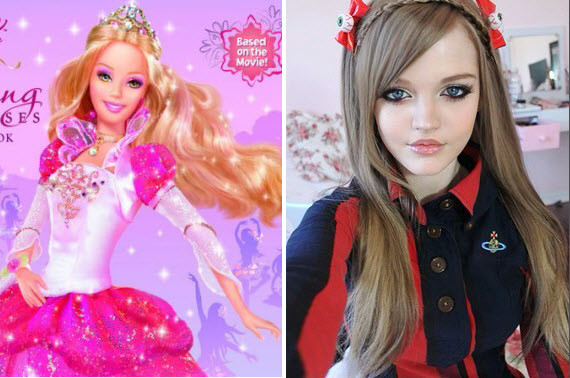 Nhiều người đã đưa hình cô và búp bê Barbie ra để so sánh,từ gương mặt cho đến đôi mắt, sống mũi người ta đều nhận thấy sự giống nhau đến kinh ngạc. Xem thêm: Hotteen Bảo Trân rạng ngời bên "bạn trai"/ Các hot teen 2011 tạo dáng ngày Đông/"Tám" chuyện thời trang cùng Miss teen Xuân Mai/ Ngẩn ngơ ngắm Teen thời trang rạng rỡ bên hoa cải Nhiều người đã đưa hình cô và búp bê Barbie ra để so sánh,từ gương mặt cho đến đôi mắt, sống mũi người ta đều nhận thấy sự giống nhau đến kinh ngạc. Xem thêm: Hotteen Bảo Trân rạng ngời bên "bạn trai"/ Các hot teen 2011 tạo dáng ngày Đông/"Tám" chuyện thời trang cùng Miss teen Xuân Mai/ Ngẩn ngơ ngắm Teen thời trang rạng rỡ bên hoa cải