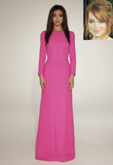 Chưa bao giờ ngại ngần với các màu sáng, nữ diễn viên phim ‘The Help’ Emma Stone nên chọn chiếc váy hồng nóng bỏng của Central Saint Martins. Chưa bao giờ ngại ngần với các màu sáng, nữ diễn viên phim ‘The Help’ Emma Stone nên chọn chiếc váy hồng nóng bỏng của Central Saint Martins.