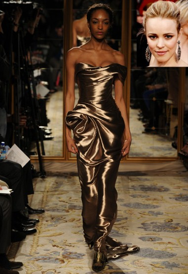 McAdams luôn xinh đẹp khi diễn xuất trong ‘Midnight in Paris’ (Nửa đêm ở Paris), bộ phim được đề cử giải Phim hay nhất. Và Oscar là sự kiện rất phù hợp để cô ấy diện bô đầm vàng lấp lánh hiệu Marchesa McAdams luôn xinh đẹp khi diễn xuất trong ‘Midnight in Paris’ (Nửa đêm ở Paris), bộ phim được đề cử giải Phim hay nhất. Và Oscar là sự kiện rất phù hợp để cô ấy diện bô đầm vàng lấp lánh hiệu Marchesa