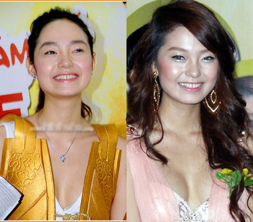 Ở bức ảnh bên trái, khe ngực của Minh Hằng gần như không tồn tại trong khi ở bức ảnh bên phải, vòng 1 của Minh Minh "Ngôi nhà hạnh phúc" đã căng đầy và rất gợi cảm. Ảnh: 2Sao. Ở bức ảnh bên trái, khe ngực của Minh Hằng gần như không tồn tại trong khi ở bức ảnh bên phải, vòng 1 của Minh Minh "Ngôi nhà hạnh phúc" đã căng đầy và rất gợi cảm. Ảnh: 2Sao.