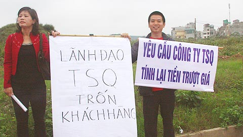 khách hàng của Công ty TSQ Việt Nam đều cho rằng lãnh đạo công ty "trốn" (Ảnh C.Thanh)