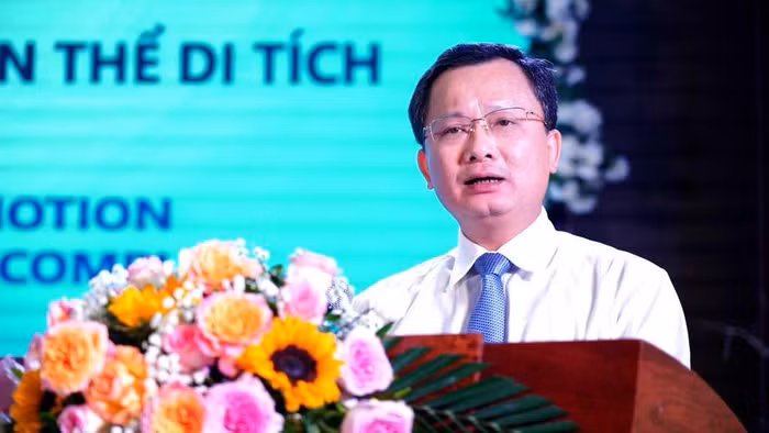 Ông Cao Tường Huy, Ủy viên Ban Thường vụ Tỉnh ủy, Phó Chủ tịch Thường trực Uỷ ban nhân dân tỉnh phát biểu khai mạc hội thảo (Ảnh: CTV)