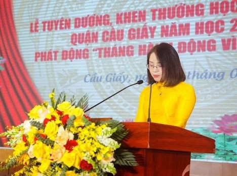Bà Đinh Thị Hương - Phó Trưởng phòng Giáo dục và Đào tạo quận Cầu Giấy. Ảnh: NVCC z5656271226446_252f879d6142cbb0ec6b48ff1a9a6f2a.jpg