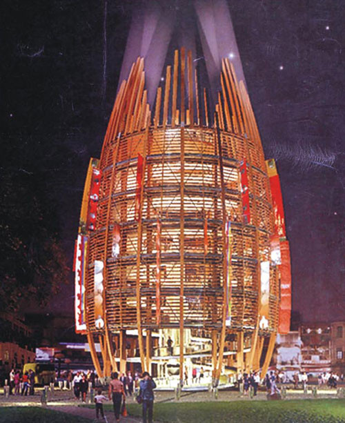 Mô hình Tháp Sen - Bảo tàng nghệ thuật đương đại hình bông hoa đang hé nở Cầu Long Biên có nguy cơ thành... đại siêu thị?